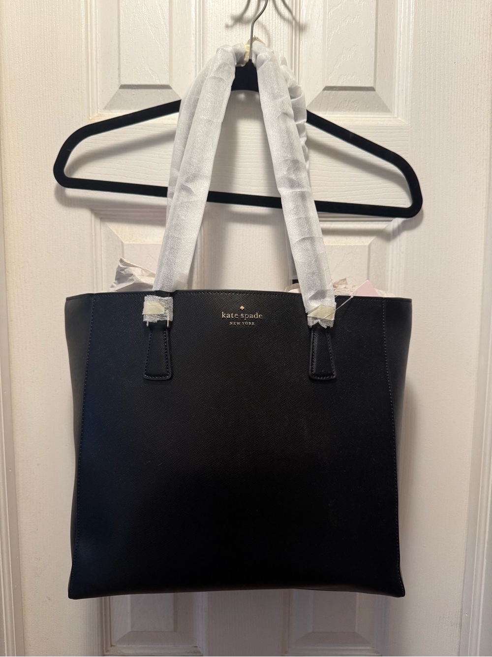 kate spade Black Leather Structured Tote